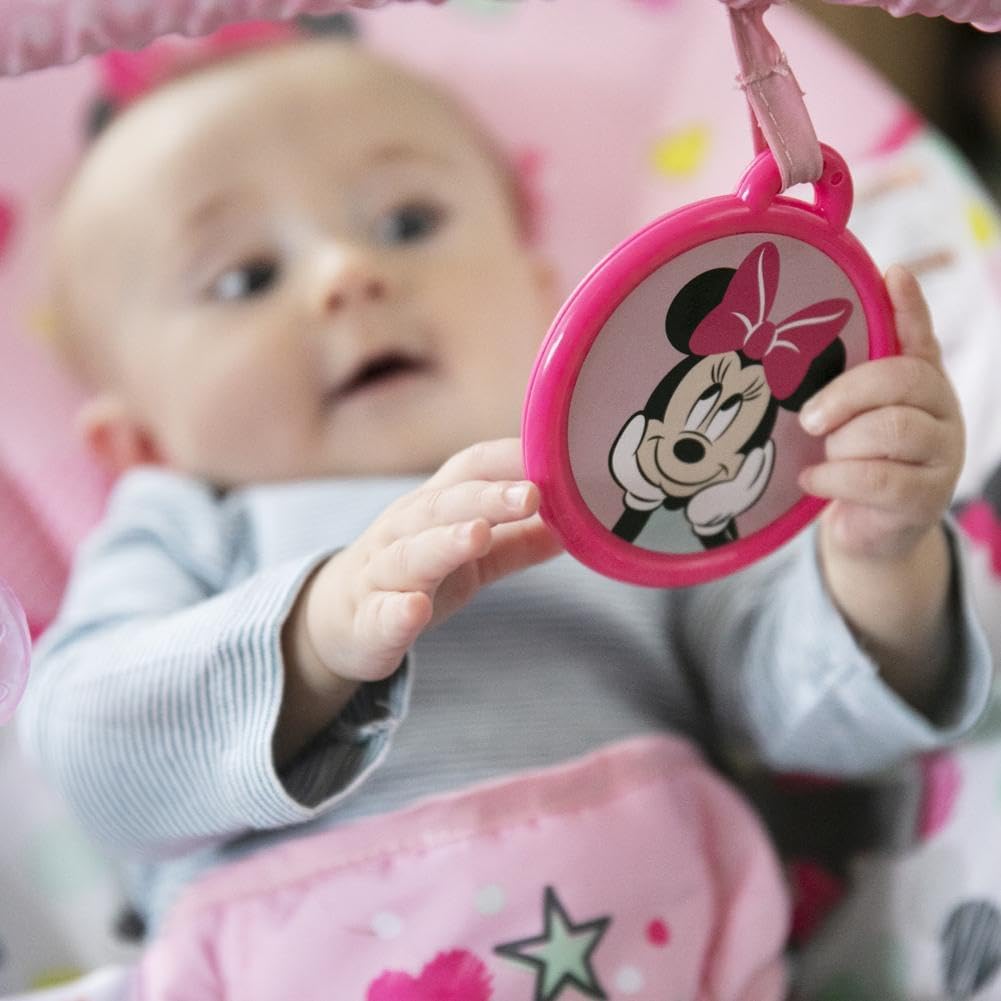 Bright Starts, Disney Baby, Hamaca mecedora Minnie Mouse Spotty Dotty carrusel juguete sillamecedorabebe.com