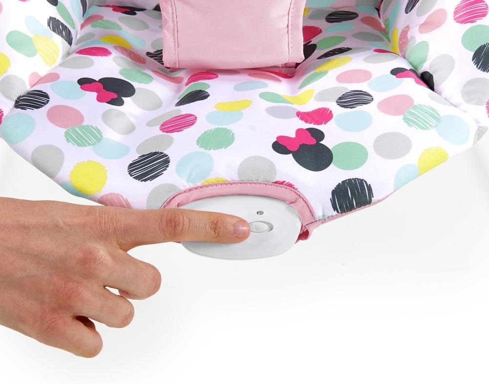 Bright Starts, Disney Baby, Hamaca mecedora Minnie Mouse Spotty Dotty foto carrusel boton sillamecedorabebe.com